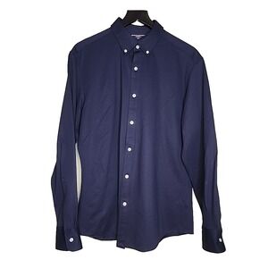 Charles Tyrwhitt Button Down Shirt Mens L Blue Long Sleeves Casual Preppy Office